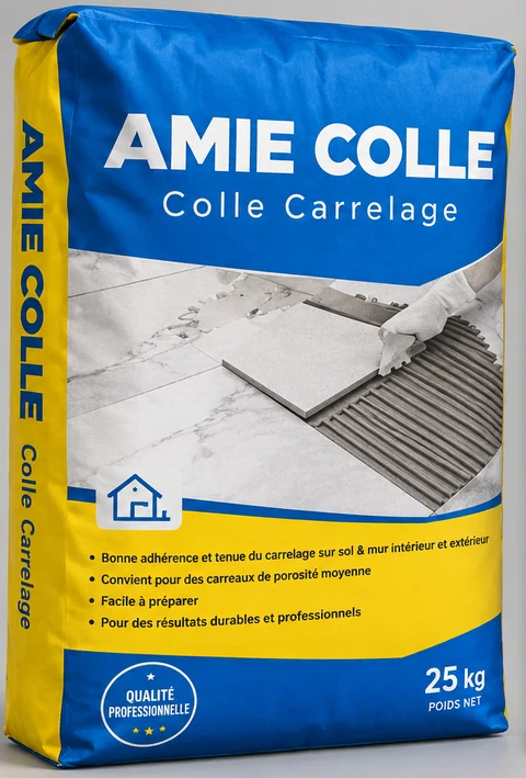 Face avant du sac AMIE COLLE, bleu et jaune